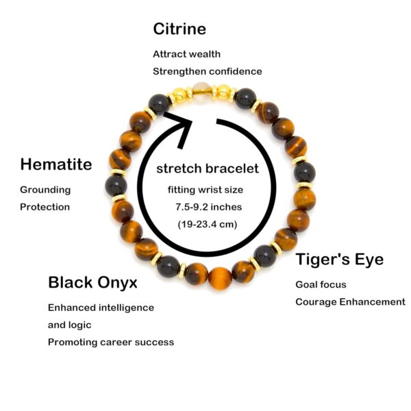 Plus Large Size Tigers Eye Bracelets For Men - Image 8